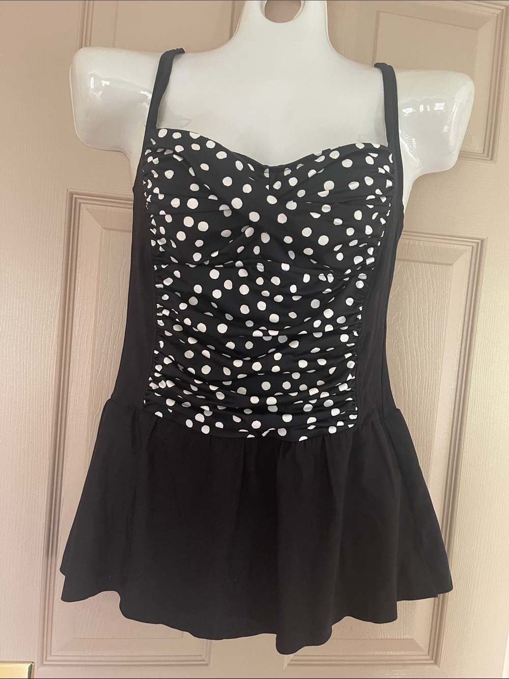 Black & White Polka Dot Swimdress
